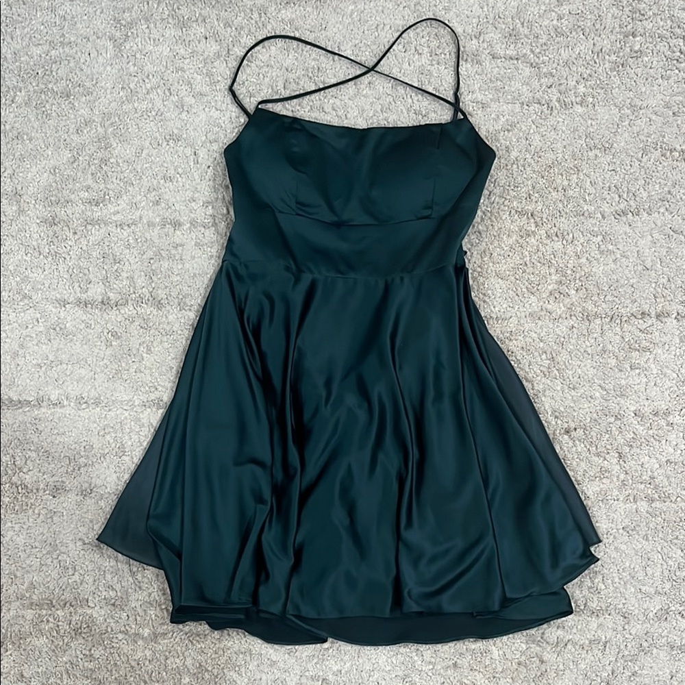 Elegant forest green Spaghetti Strap Dress DILLARDS HOCO DRESS